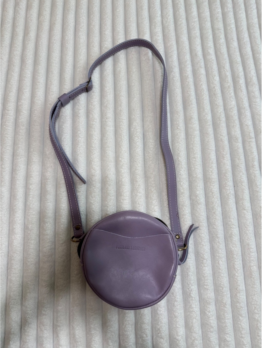 Portland Leather Round Lilac Crossbody Bag